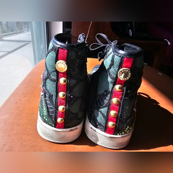 Steve Madden Allie Green Multi Embroidered High-Top Sneakers Size 8 women's - Picture 6 of 10